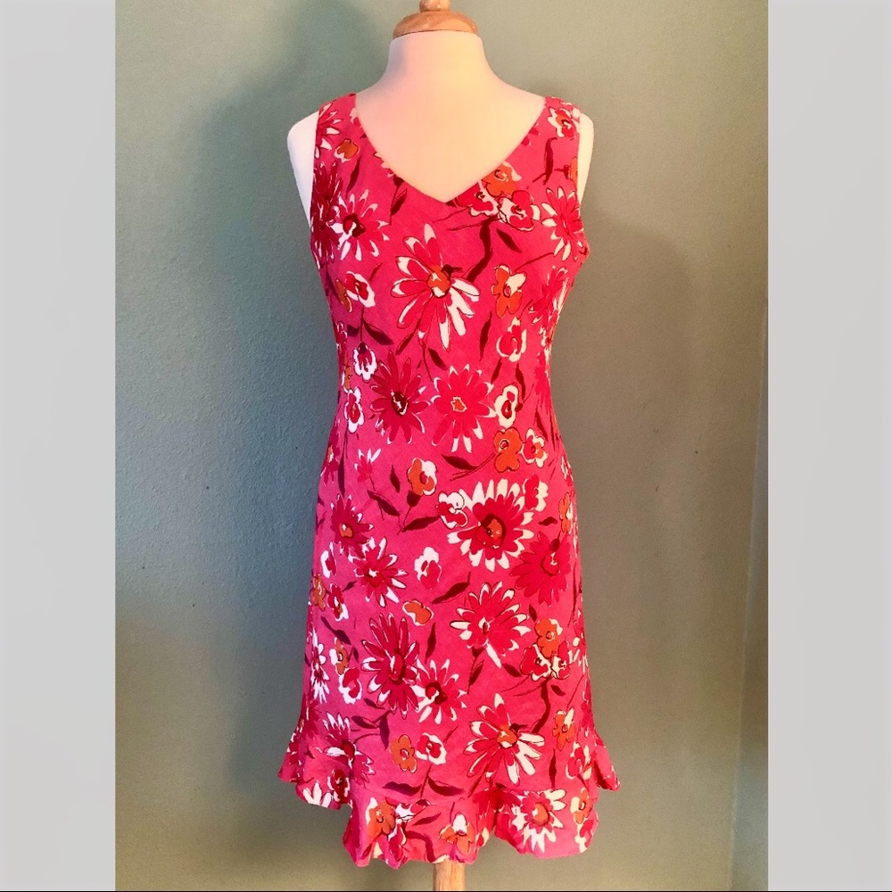 Evan Picone Linen Shift Dress